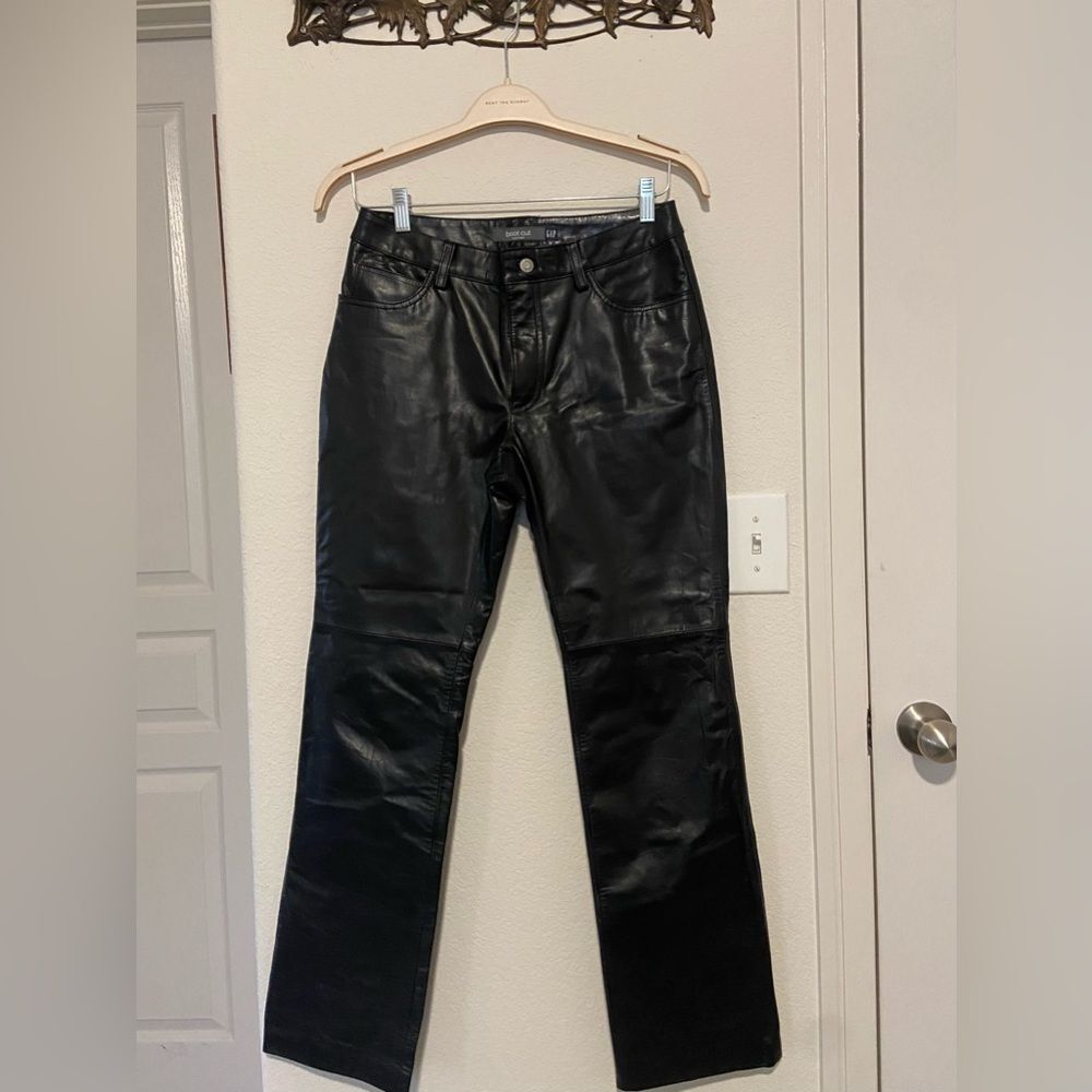 GAP Black Bootcut Leather Pants